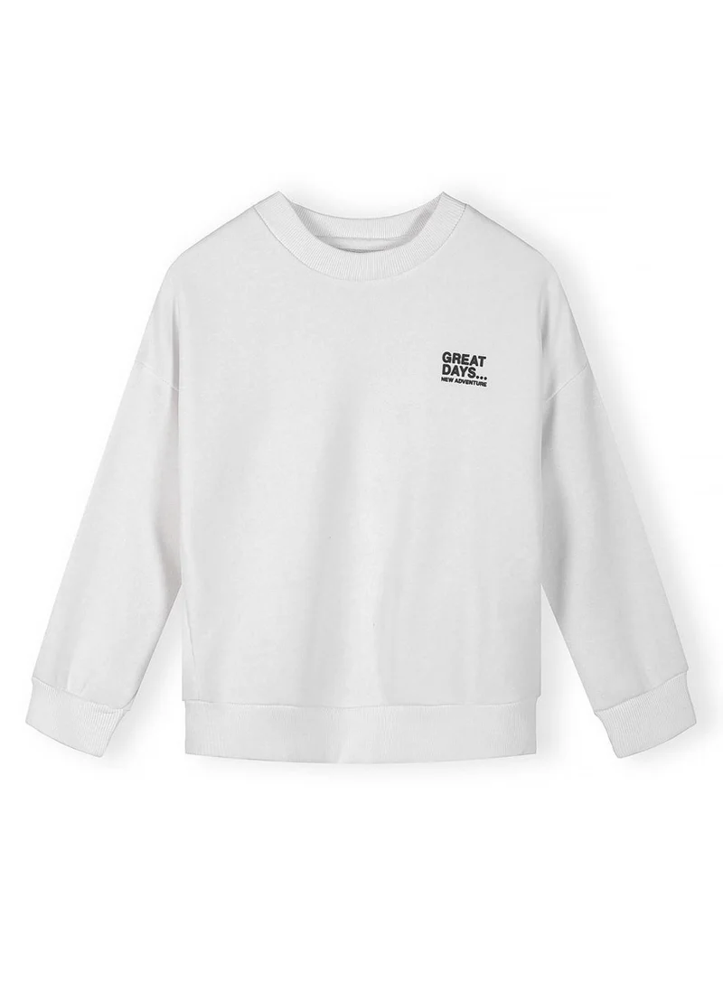 MINOTI Unisex sweatshirt 2-pack white and turquoise 3-15 years